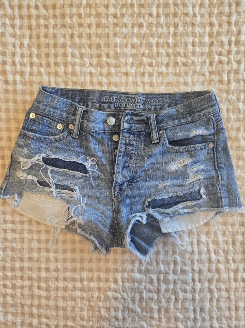 American Eagle 00 High Rise Festival Cut Off Shorts, Boho, Beachy, Summer